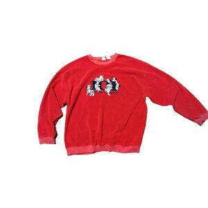 Vintage Disney Store 101 Dalmatians Women's Embroidered Sweatshirt Red 2X